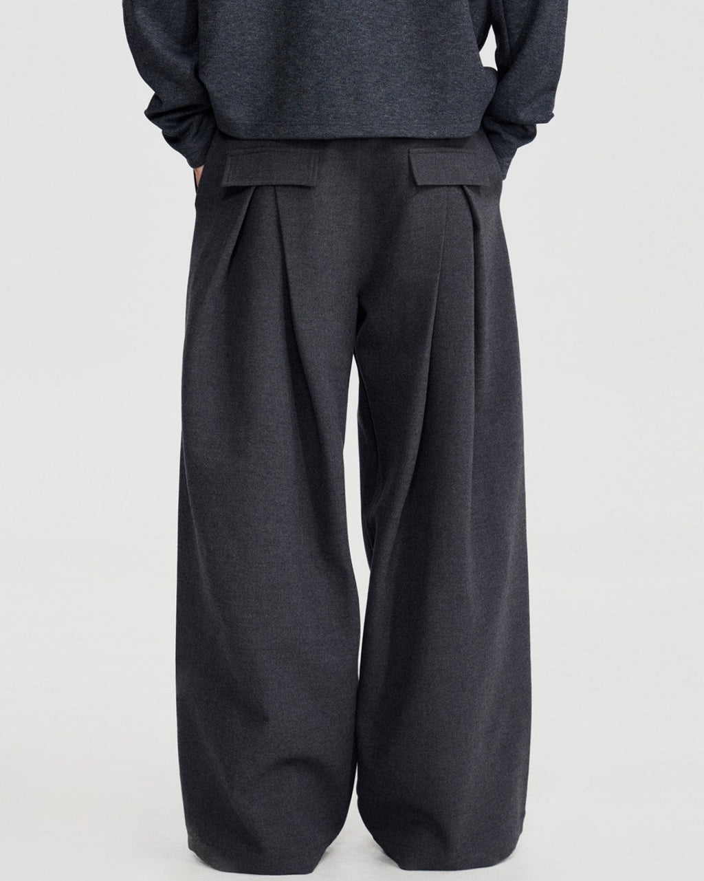 WAIST PLEATED WIDE TROUSERS