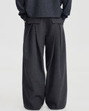 WAIST PLEATED WIDE TROUSERS