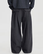 WAIST PLEATED WIDE TROUSERS