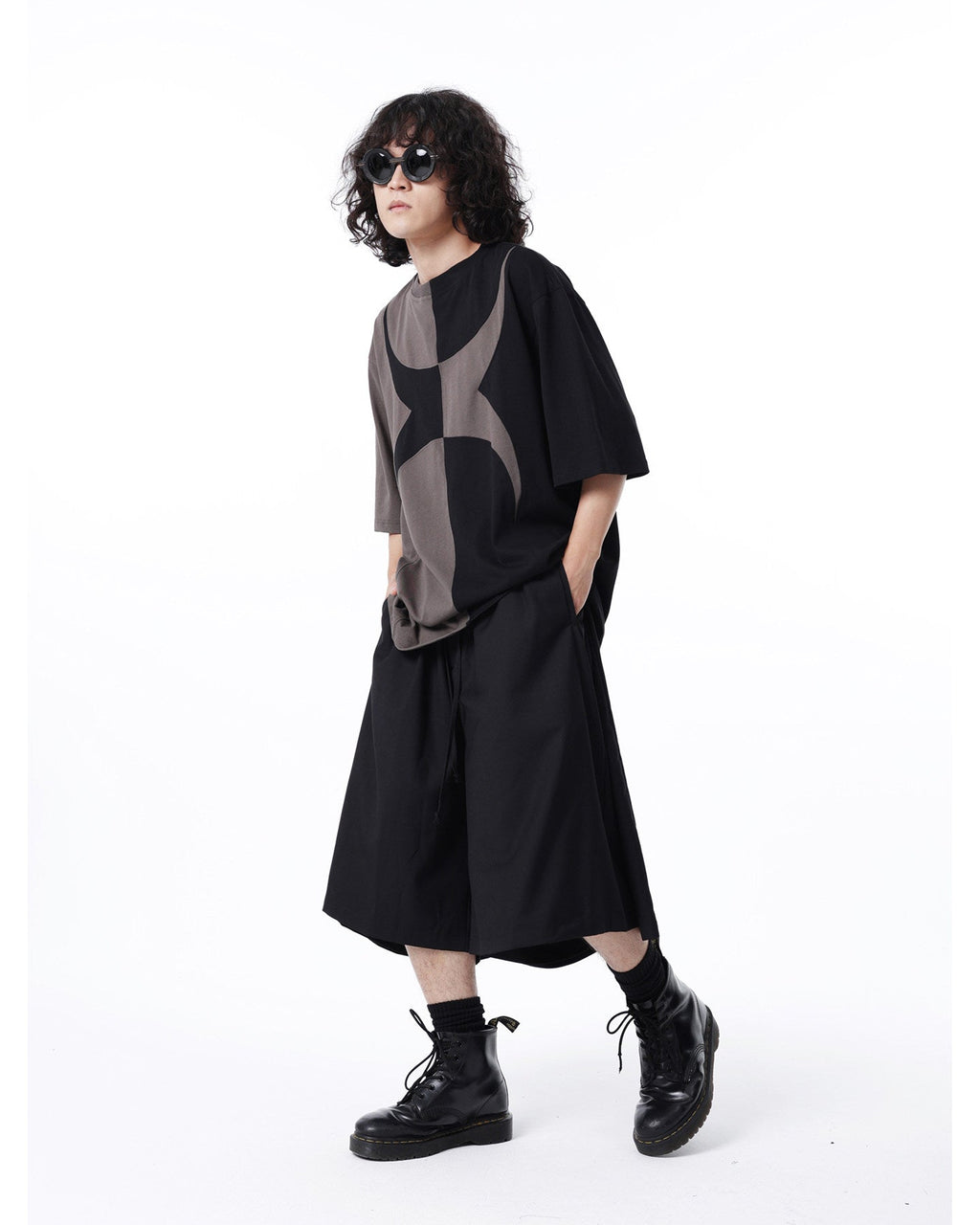 COLOR BLOCK SPLICED SHORT SLEEVE TEE