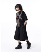 COLOR BLOCK SPLICED SHORT SLEEVE TEE