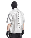 SILVER TRIANGLE STUDDED BIKER JACKET
