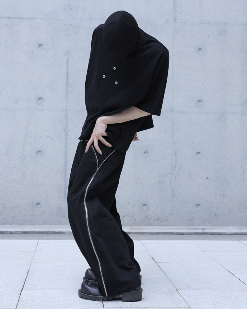 BOXYFIT HEAVY COTTON METAL BUTTON TEE