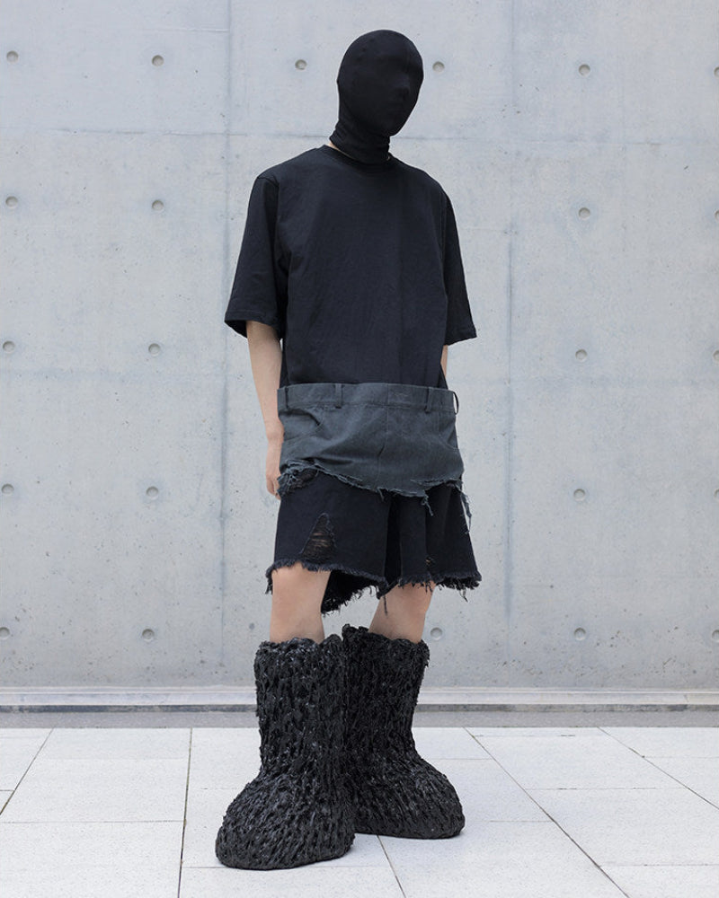 DECONSTRUCTED SPLICED DISTRESSED TEE