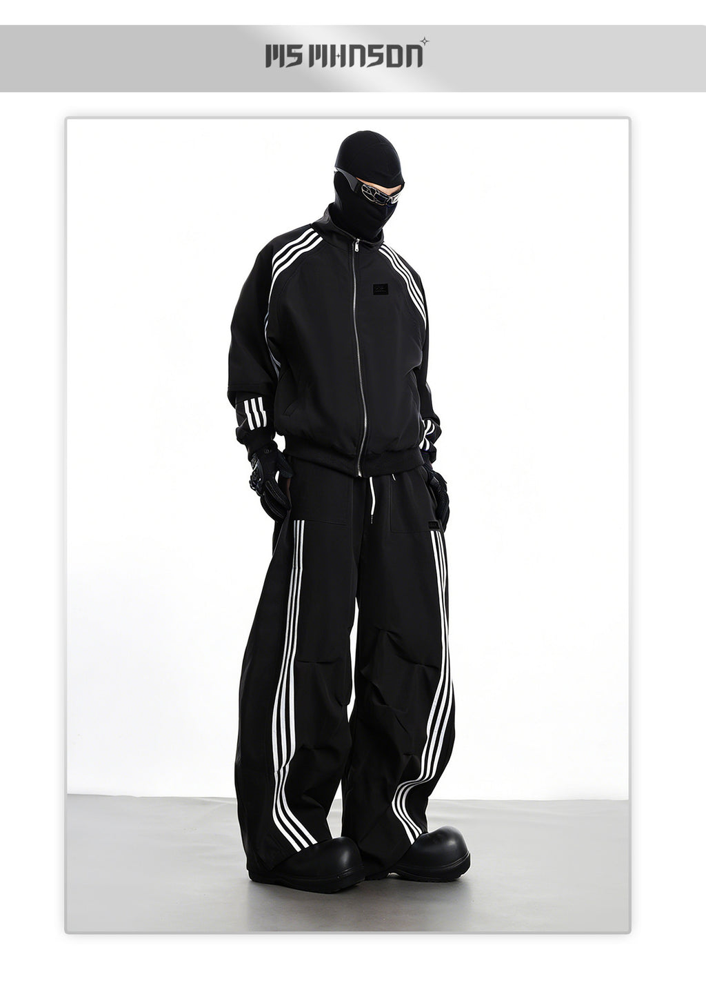 XCULTURE LUXURY 3-STRIPE STAND COLLAR CROPPED JACKET SET