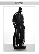 XCULTURE LUXURY 3-STRIPE STAND COLLAR CROPPED JACKET SET