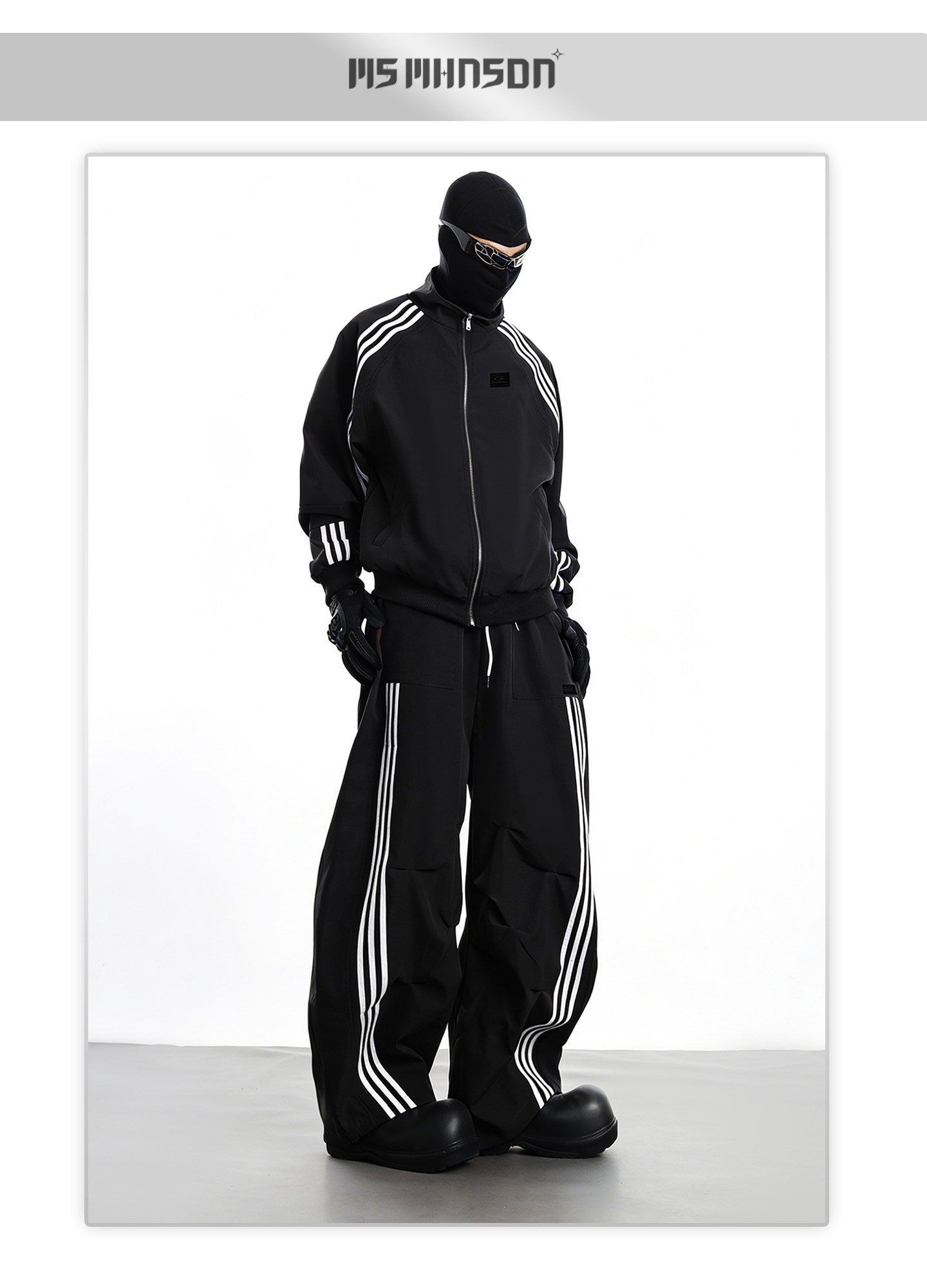 XCULTURE LUXURY 3-STRIPE STAND COLLAR CROPPED JACKET SET