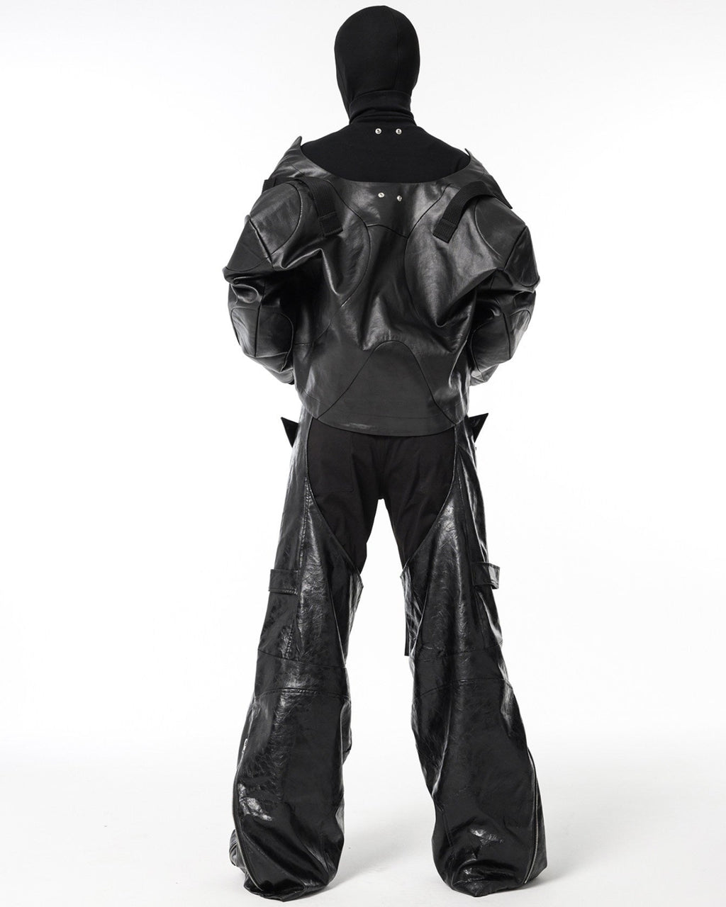 BLACK BIKER LEATHER PANTS