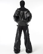 BLACK BIKER LEATHER PANTS