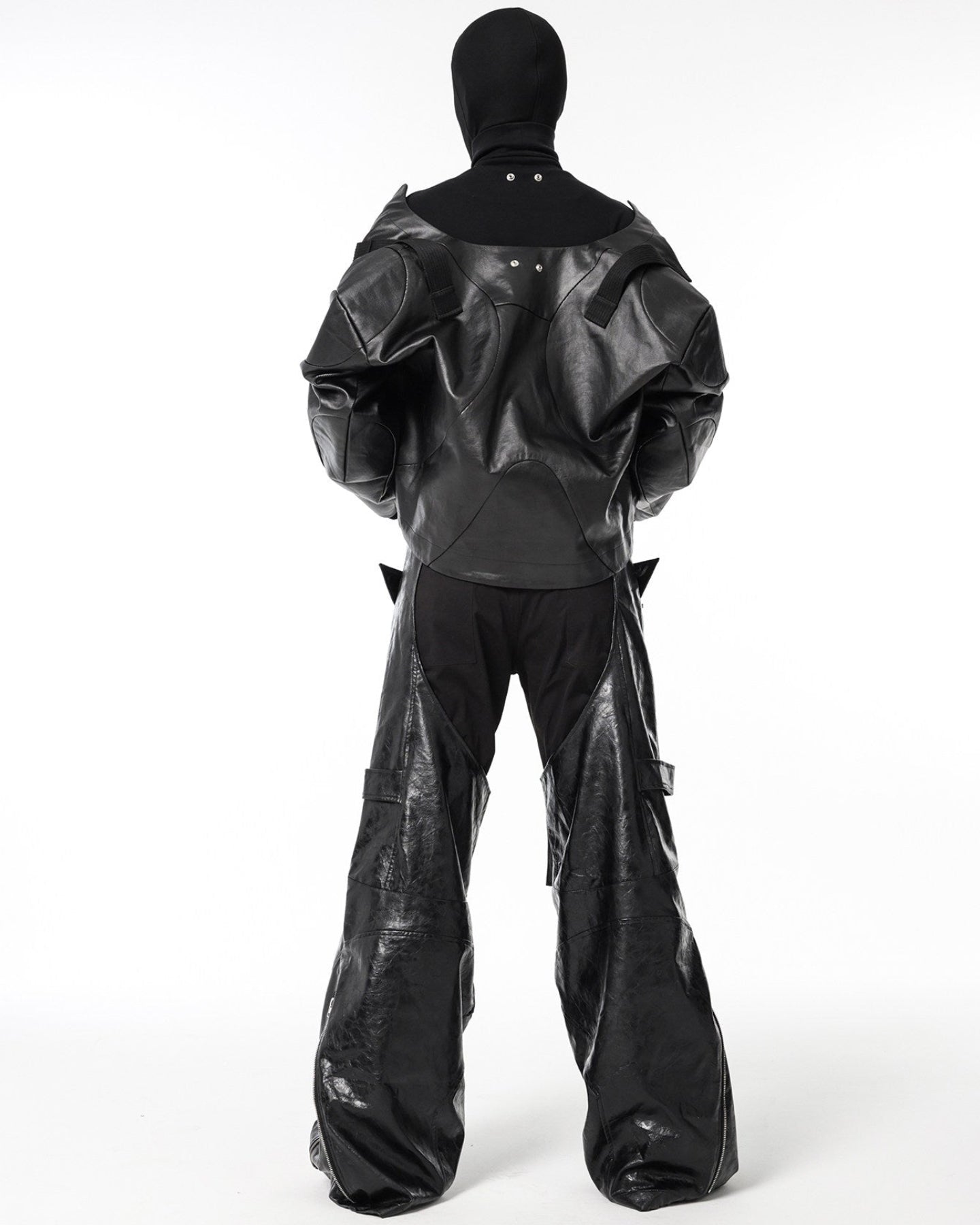 BLACK BIKER LEATHER PANTS