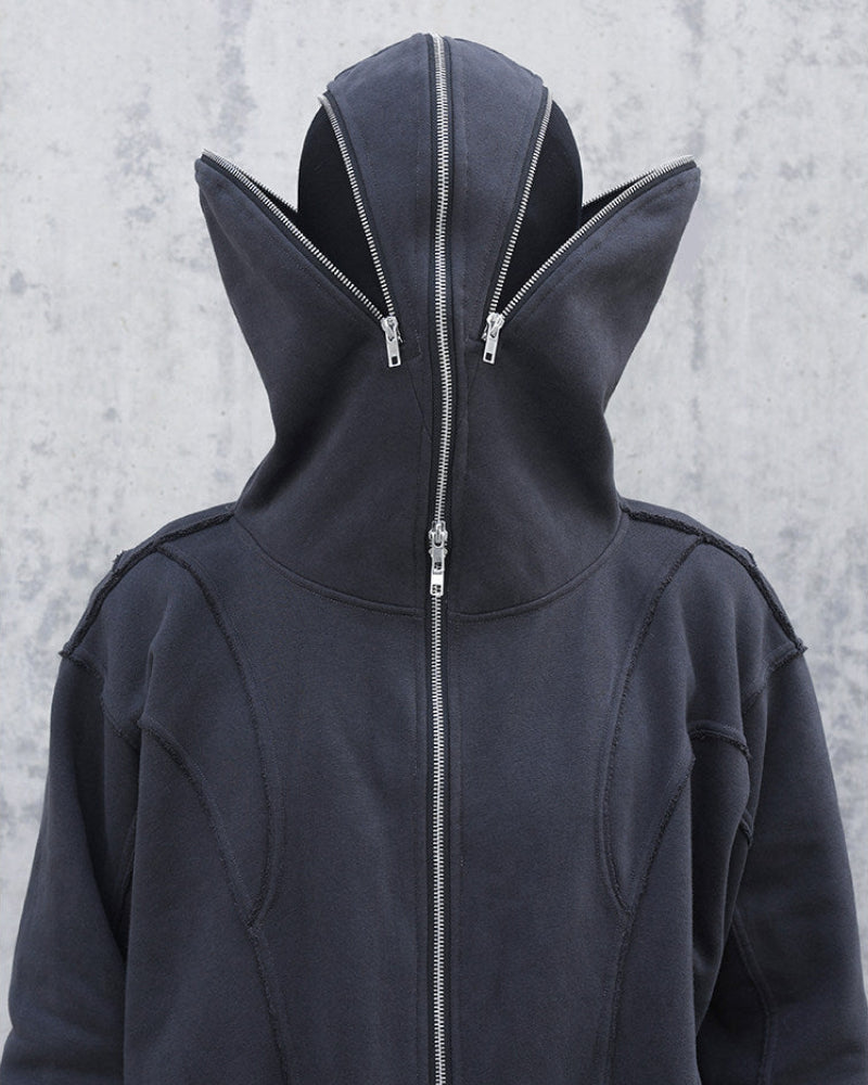 HOODED ZIP MASK OPIUM JACKET