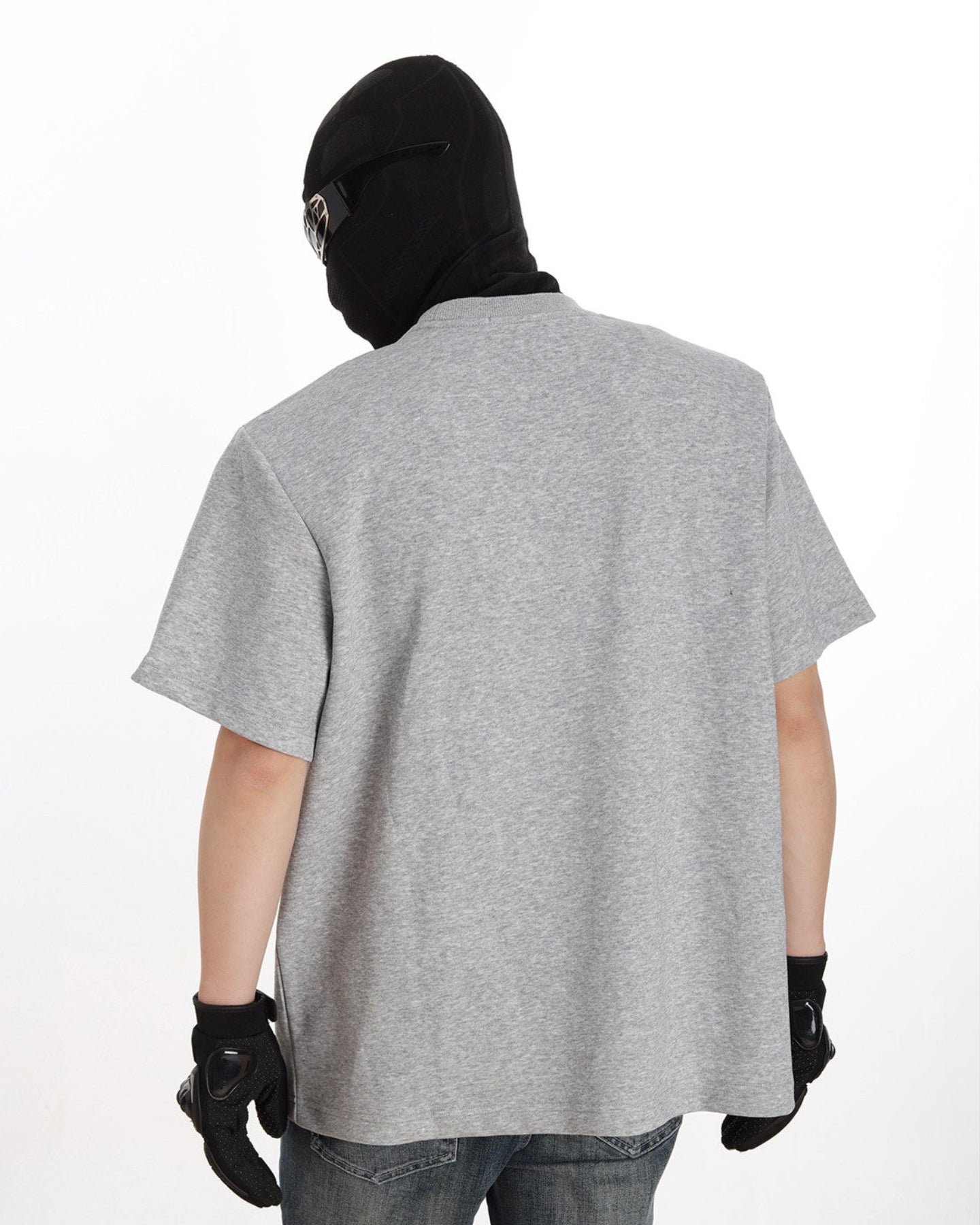 SHOULDER RHINESTONE DETAIL DECONSTRUCTED TEE