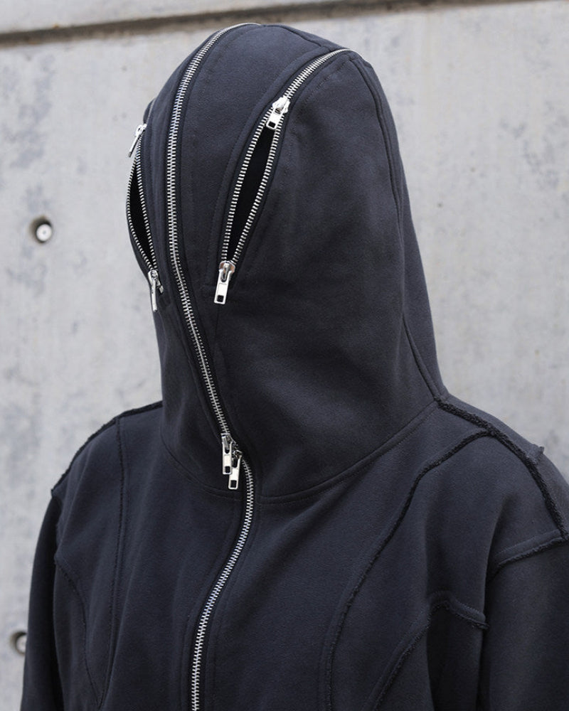 HOODED ZIP MASK OPIUM JACKET
