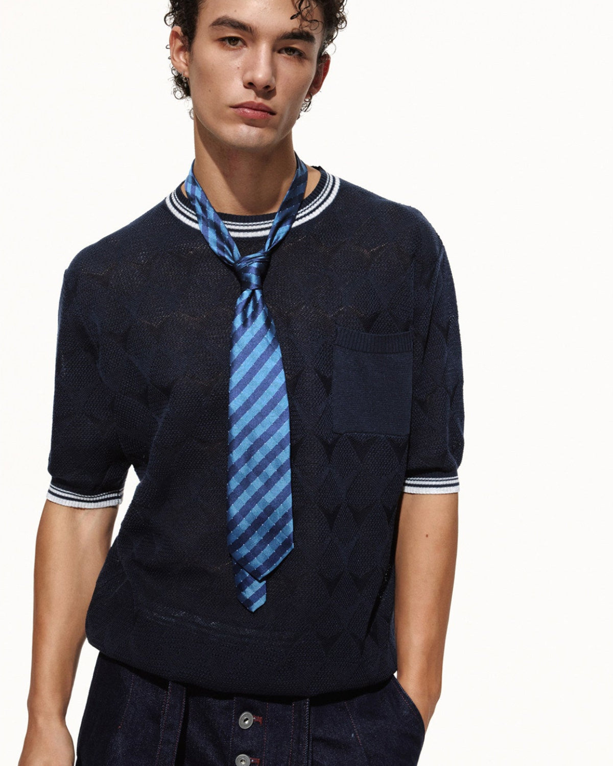 SCRIPT-X LINEN LYOCELL RIB TEE
