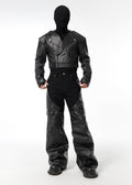DECONSTRUCTED BIKER LAYERED PANTS