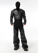 DECONSTRUCTED BIKER LAYERED PANTS