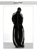 XCULTURE LUXURY 3-STRIPE STAND COLLAR CROPPED JACKET SET
