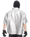 SILVER TRIANGLE STUDDED BIKER JACKET