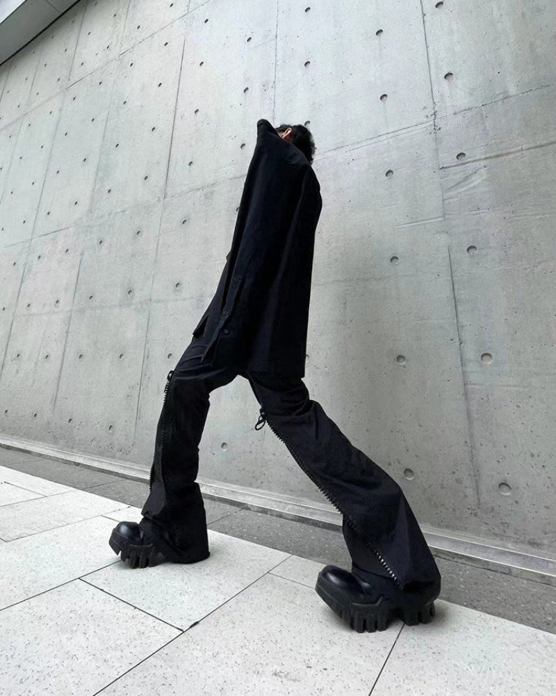 ZIPPER PARACHUTE FLARE PANTS