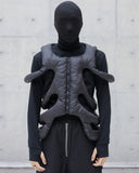 CUTOUT ALIEN EXOSKELETON COTTON VEST