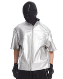SILVER TRIANGLE STUDDED BIKER JACKET
