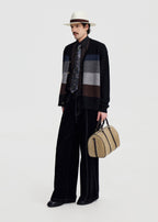 SCRIPT-X STRIPE WOOL CARDIGAN