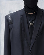 NICHE PADDED SHOULDER ZIP BLAZER