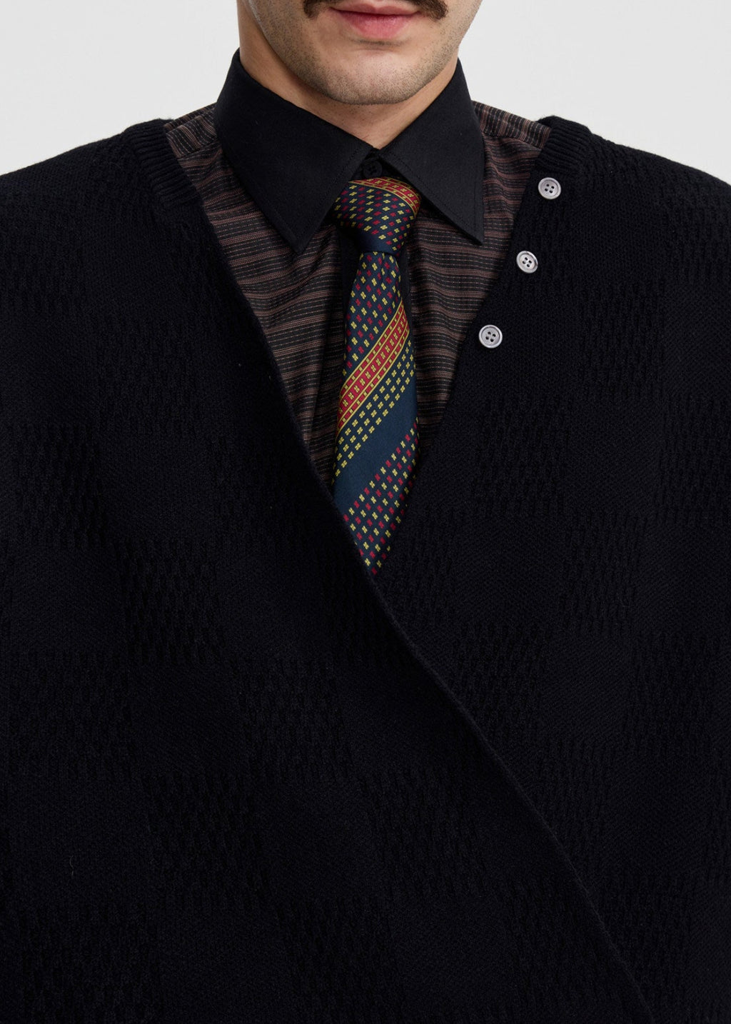 SCRIPT-X WOOL WRAP CARDIGAN