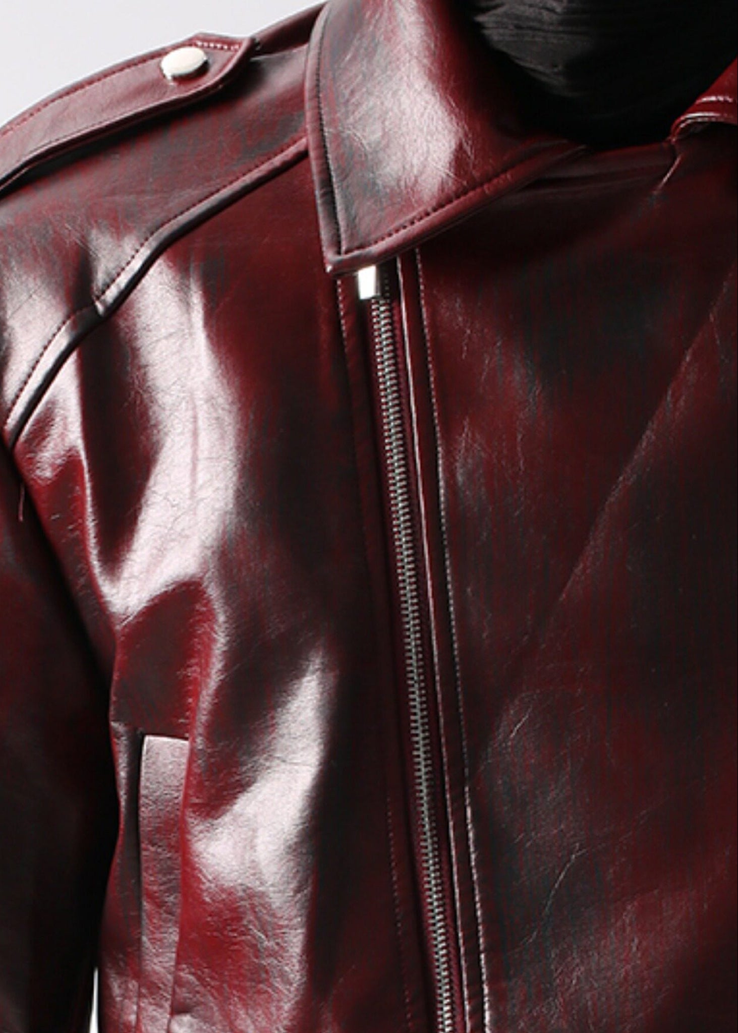 RED-X DOPAMINE CROPPED VINTAGE BIKER JACKET