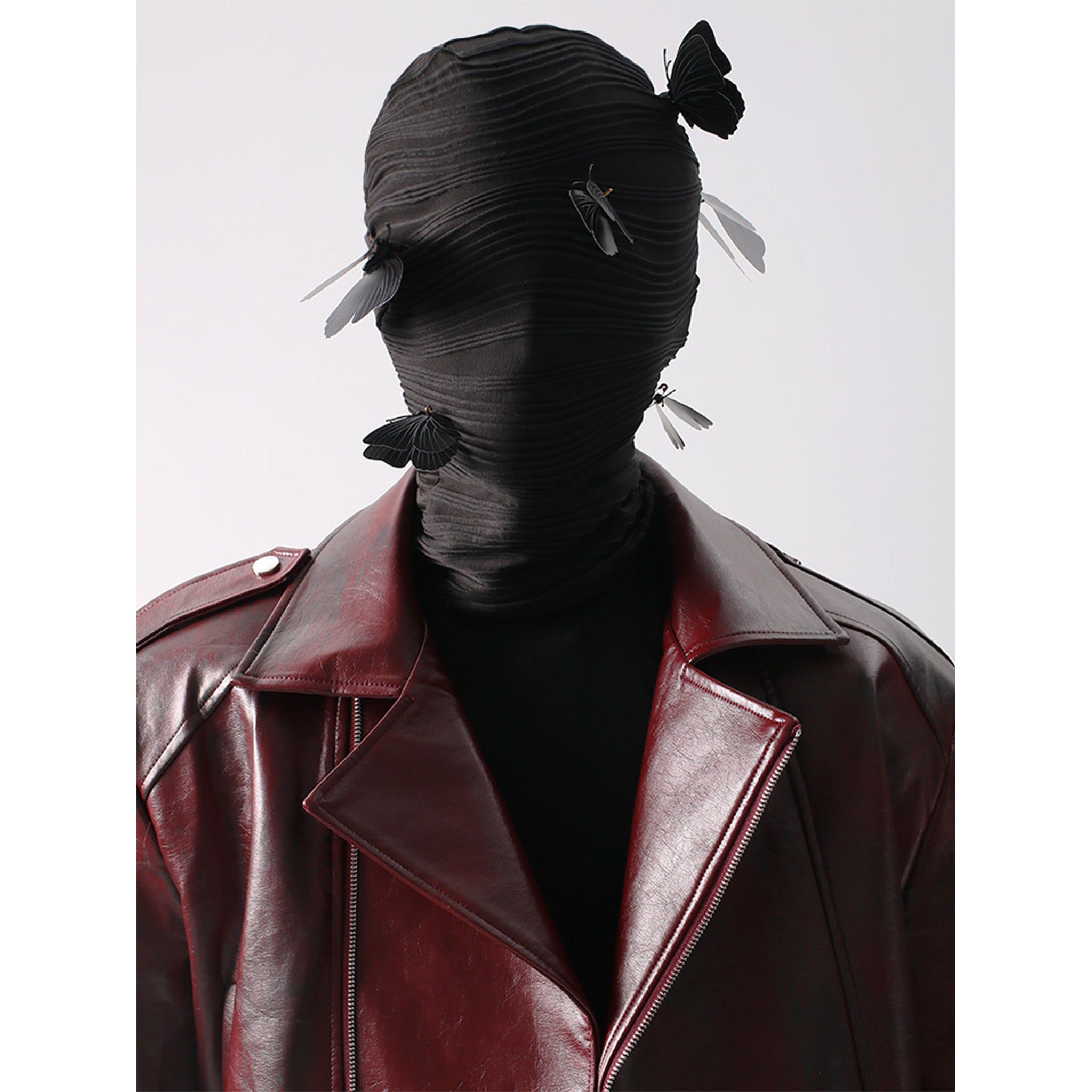 RED-X DOPAMINE CROPPED VINTAGE BIKER JACKET