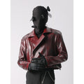 RED-X DOPAMINE CROPPED VINTAGE BIKER JACKET