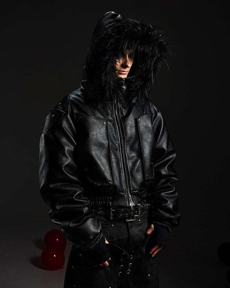 DETACHABLE HOODED BOMBER JACKET
