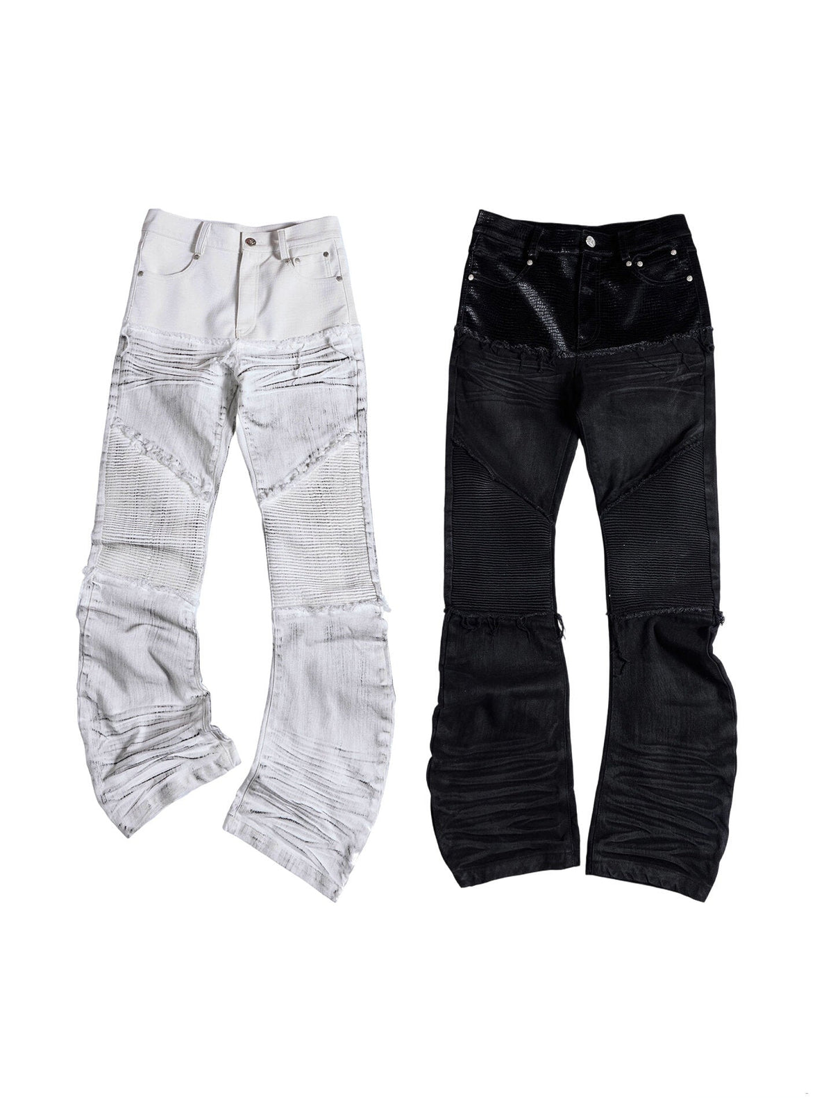 GHOSTLINE distressed stacked flare jeans