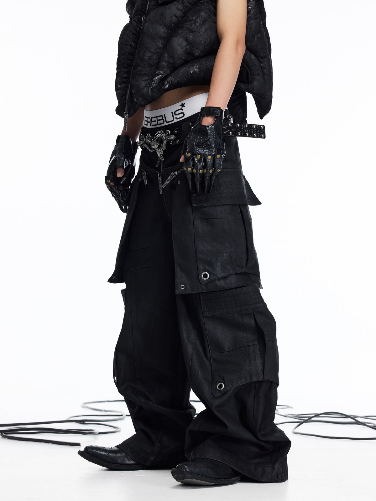 ALTER EGO WAXED CARGO JEANS