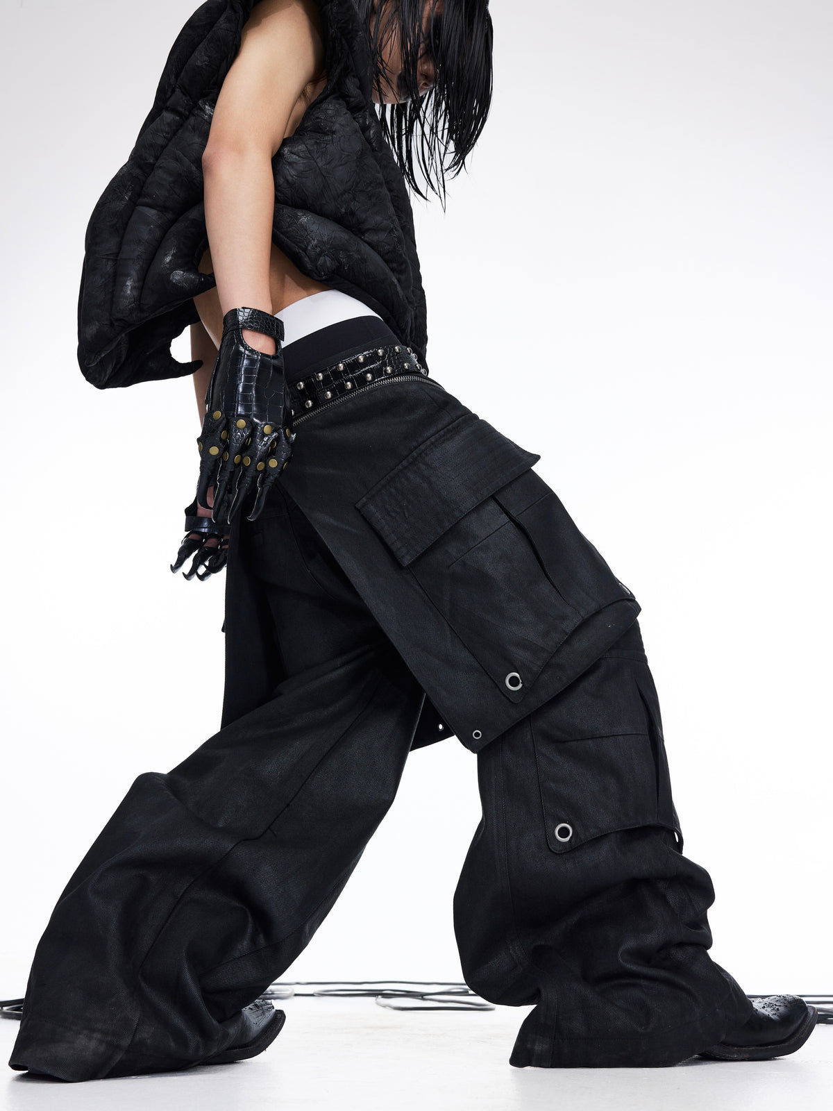 ALTER EGO WAXED CARGO JEANS