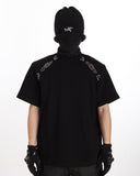 SHOULDER RHINESTONE DECONSTRUCTED SHORT SLEEVE TEE