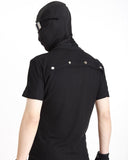 DECONSTRUCTED BUTTON WAFFLE KNIT TEE