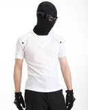 DECONSTRUCTED BUTTON WAFFLE KNIT TEE