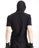 RED EMBROIDERY PIPED FITTED SPORT TEE