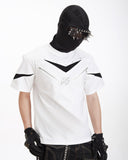 ZIP DETAIL DECONSTRUCTED LOGO GRAPHIC TEE