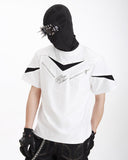 ZIP DETAIL DECONSTRUCTED LOGO GRAPHIC TEE