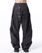 SPIRAL DRAPED WAXED PANTS