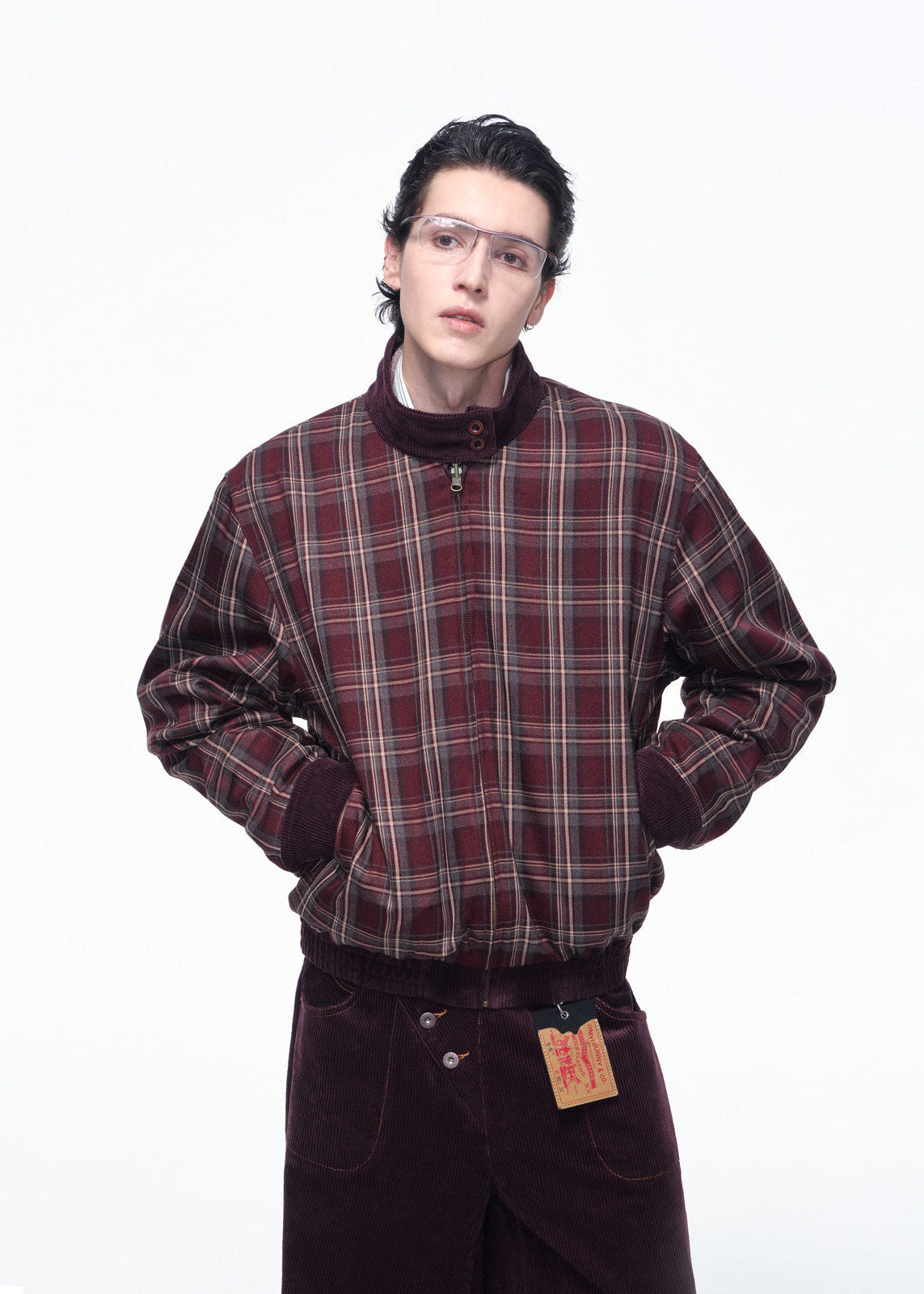 SCRIPT-X PLAID REVERSIBLE COAT