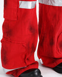 DISTRESSED REFLECTIVE CARGO JEANS