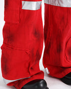 DISTRESSED REFLECTIVE CARGO JEANS