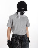 STUDDED DECONSTRUCTED SLIM FIT CREW TEE