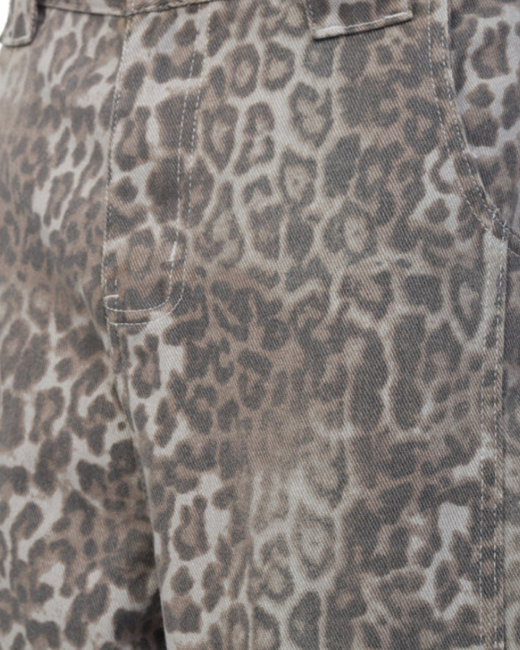 LEOPARD WIDE JEANS