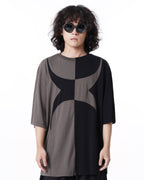 COLOR BLOCK SPLICED SHORT SLEEVE TEE