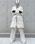 MASKED FISHTAIL HOODIE TRENCH COAT