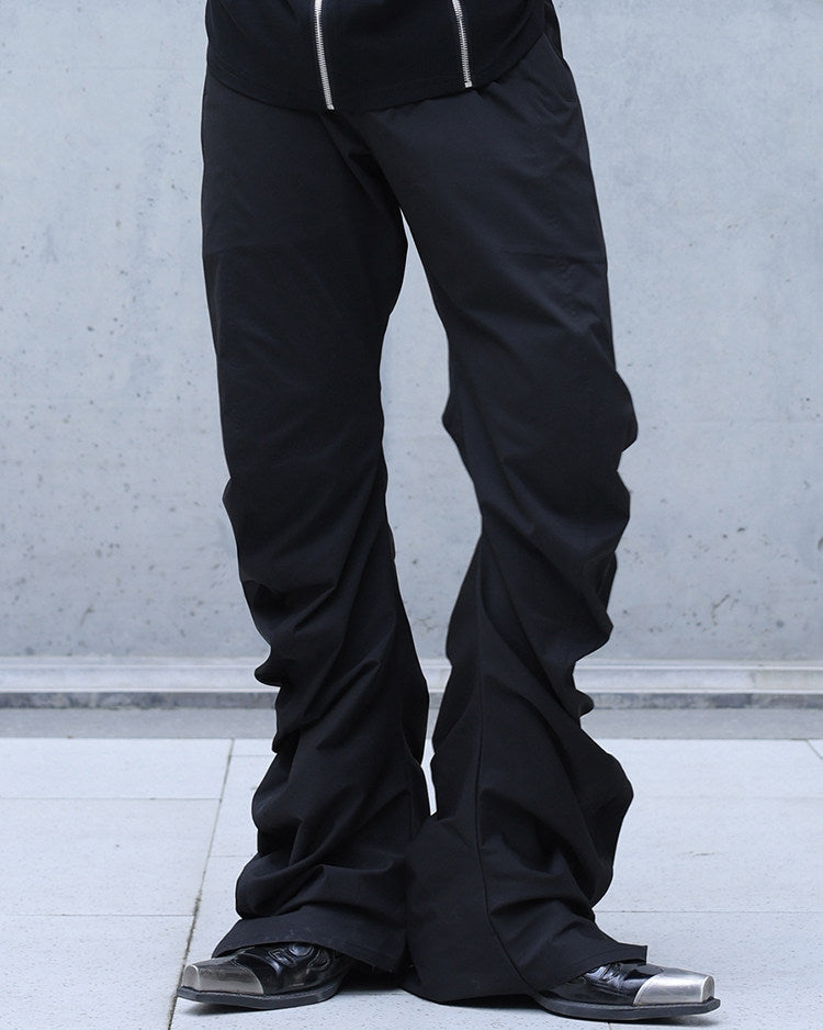 CURVED WIDE LEG TECH PANTS